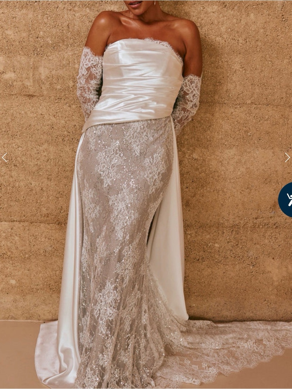 Grace Loves Lace Strapless Ivory Satin bodice